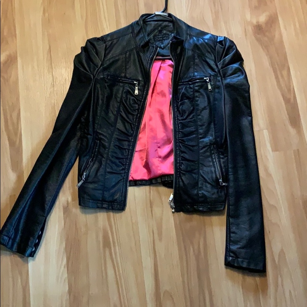 Black  Faux Leather Jacket